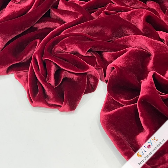 Бархат на шелке вишневый 0,25м [55-098]